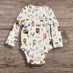 Old Navy Woodland Village Bodysuit Long Sleeve 3-6M Baby One Piece NWT